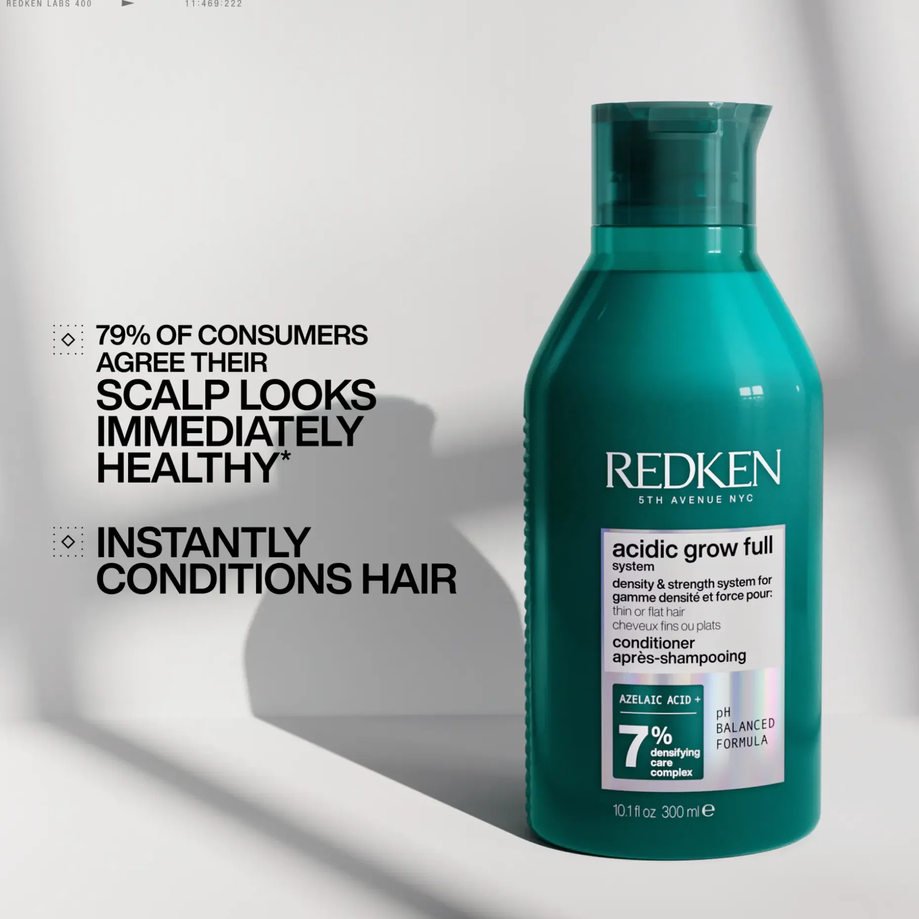 Redken Acidic Grow Full System tuuheuttava hoitoaine oheneville tai latteille hiuksille. Antaa täyteläisyyden tunnetta tyvelle.