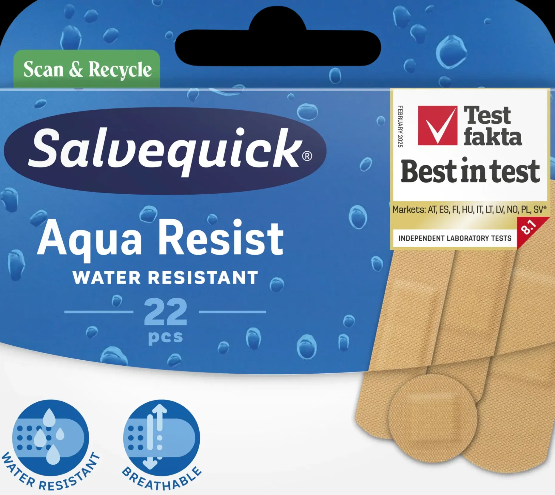 Salvequick Aqua Resist muovilaastari 22kpl