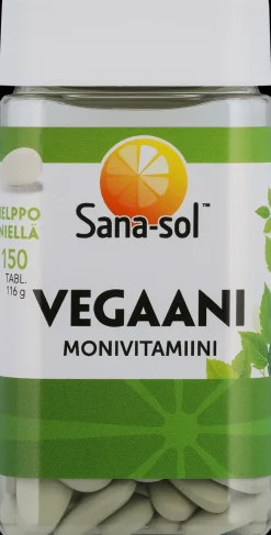 Sana-sol Vegaani Monivitamiini-kivennäisainetabletti ravintolisä 150tabl