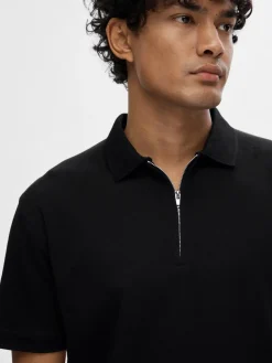 SELECTED HOMME Slhfave zip ss polo pikee