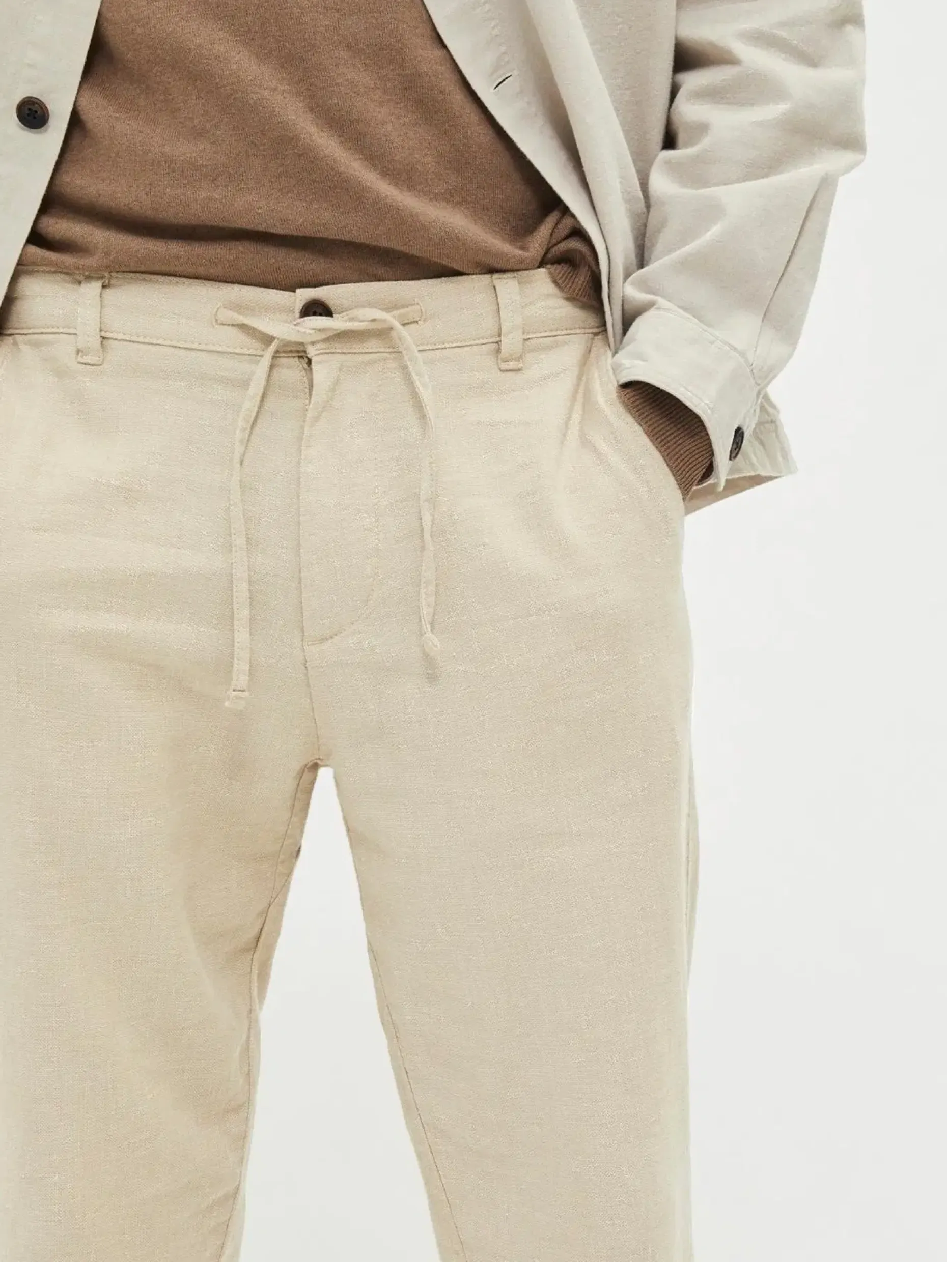 SELECTED HOMME Slh172-slimtape brody pellavahousut