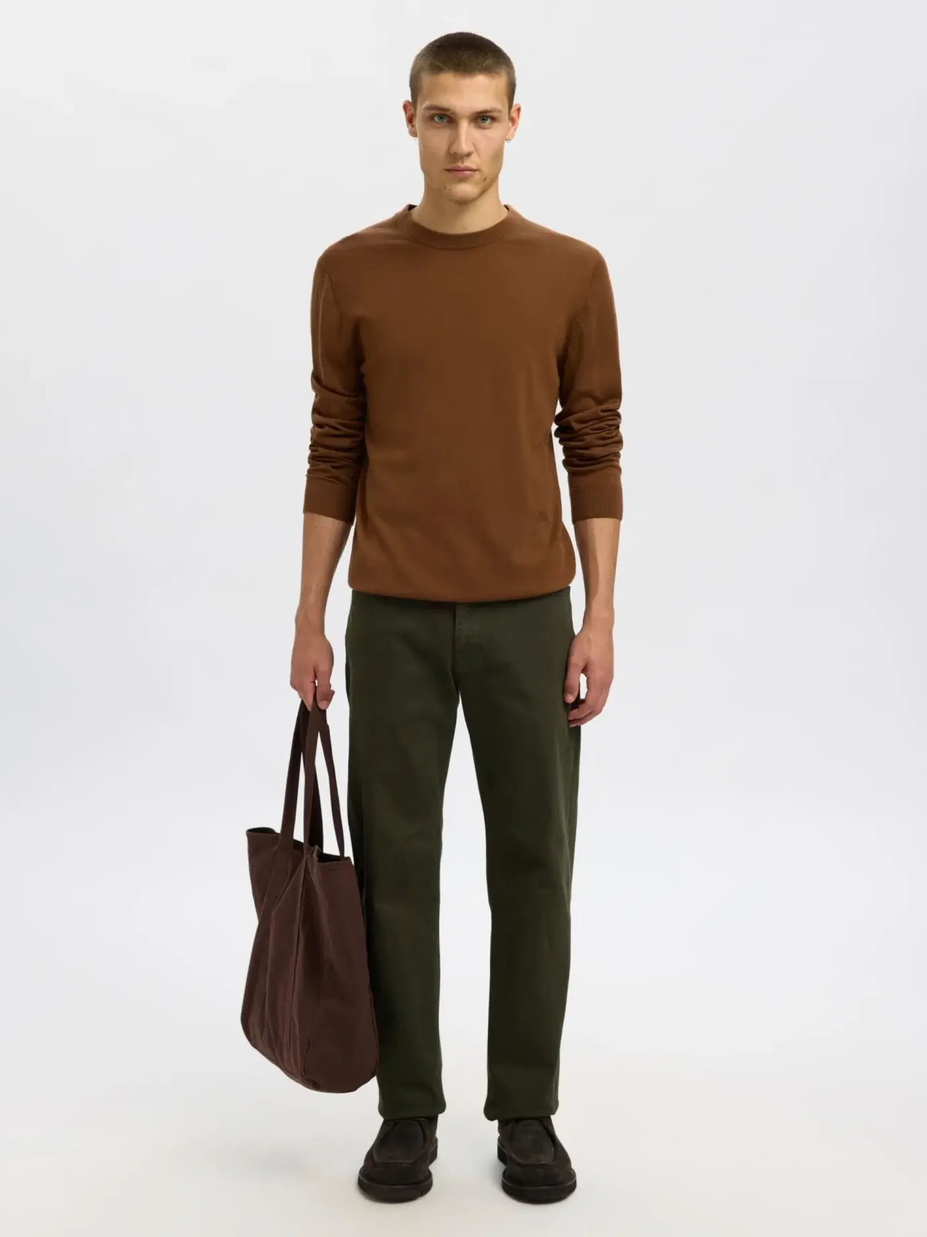 SELECTED HOMME Slhtray ls knit merinoneule