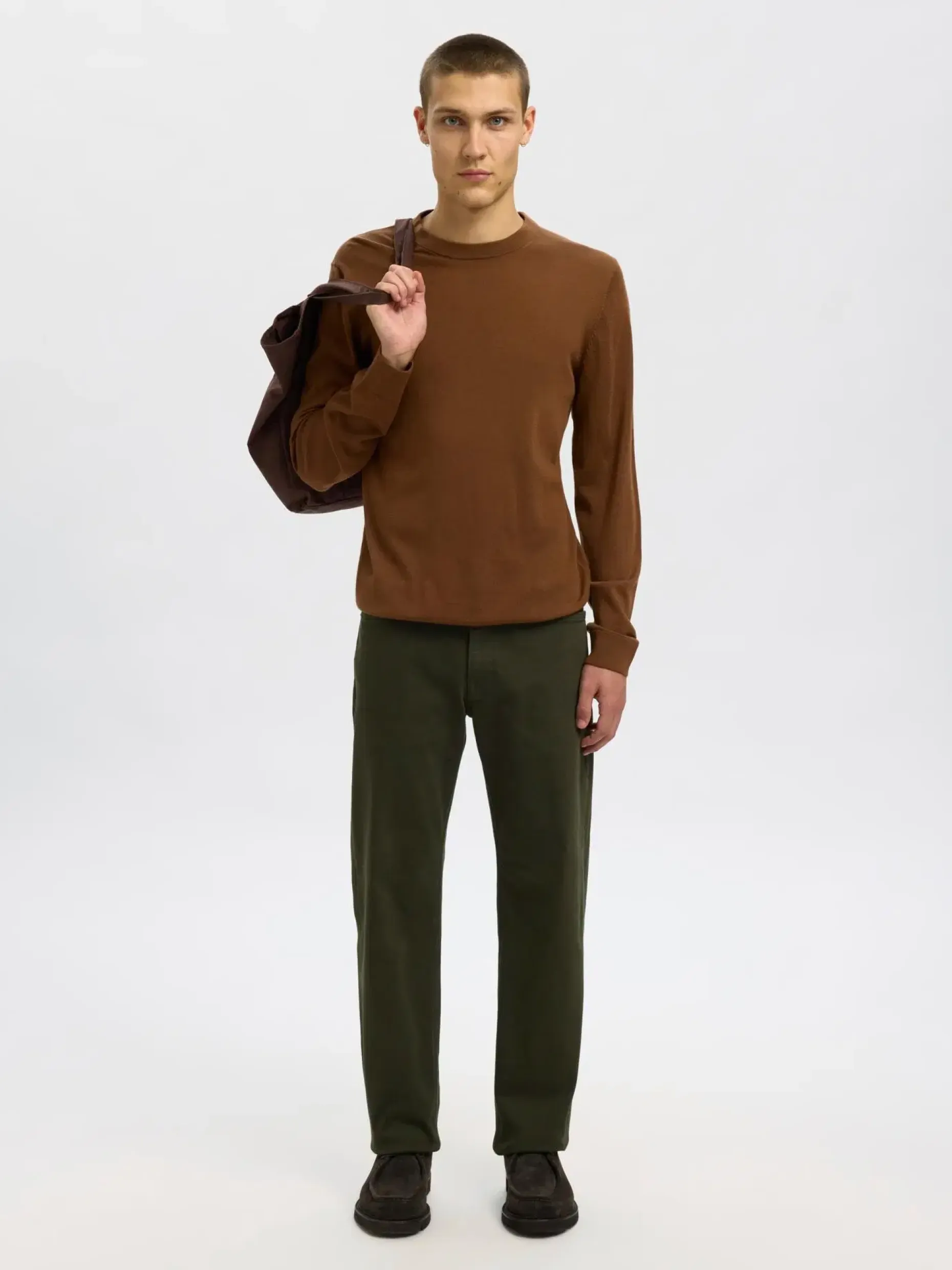 SELECTED HOMME Slhtray ls knit merinoneule