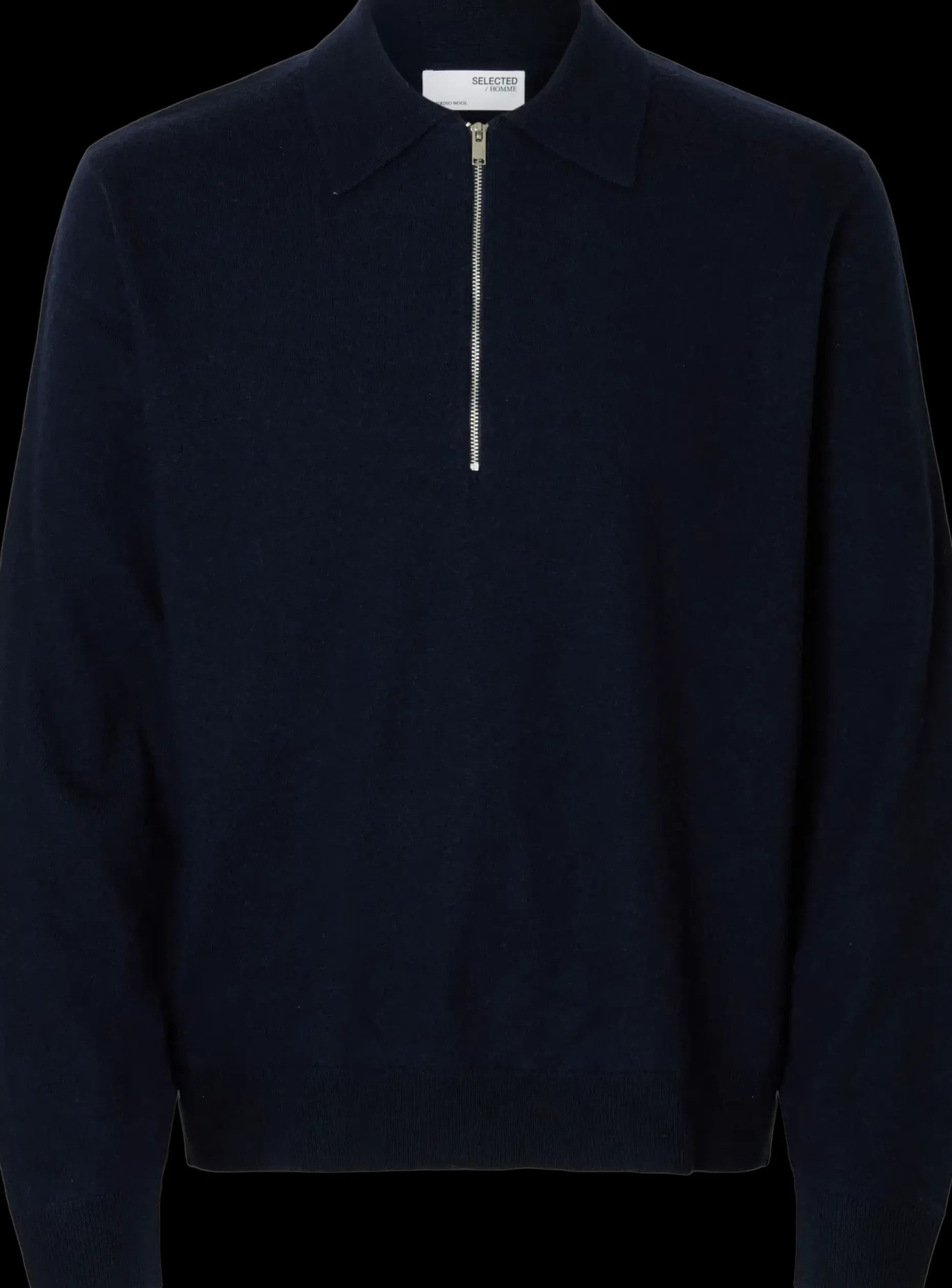 SELECTED HOMME Slhtray merino brushed relaxed zip polo