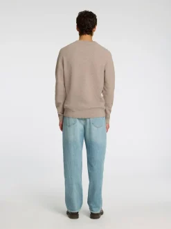 Selected Slhross ls knit structure crew neule