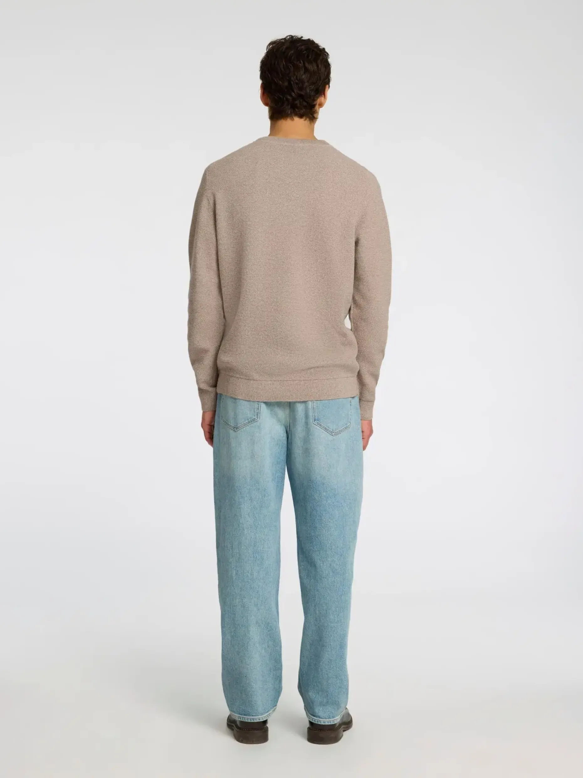 Selected Slhross ls knit structure crew neule