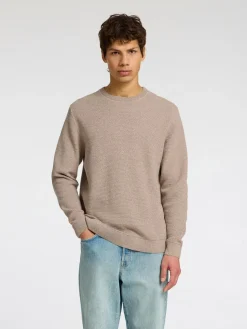 Selected Slhross ls knit structure crew neule