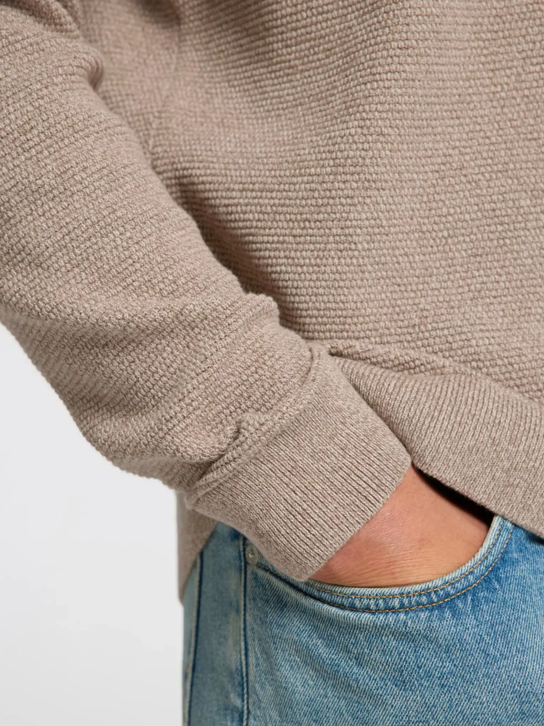 Selected Slhross ls knit structure crew neule