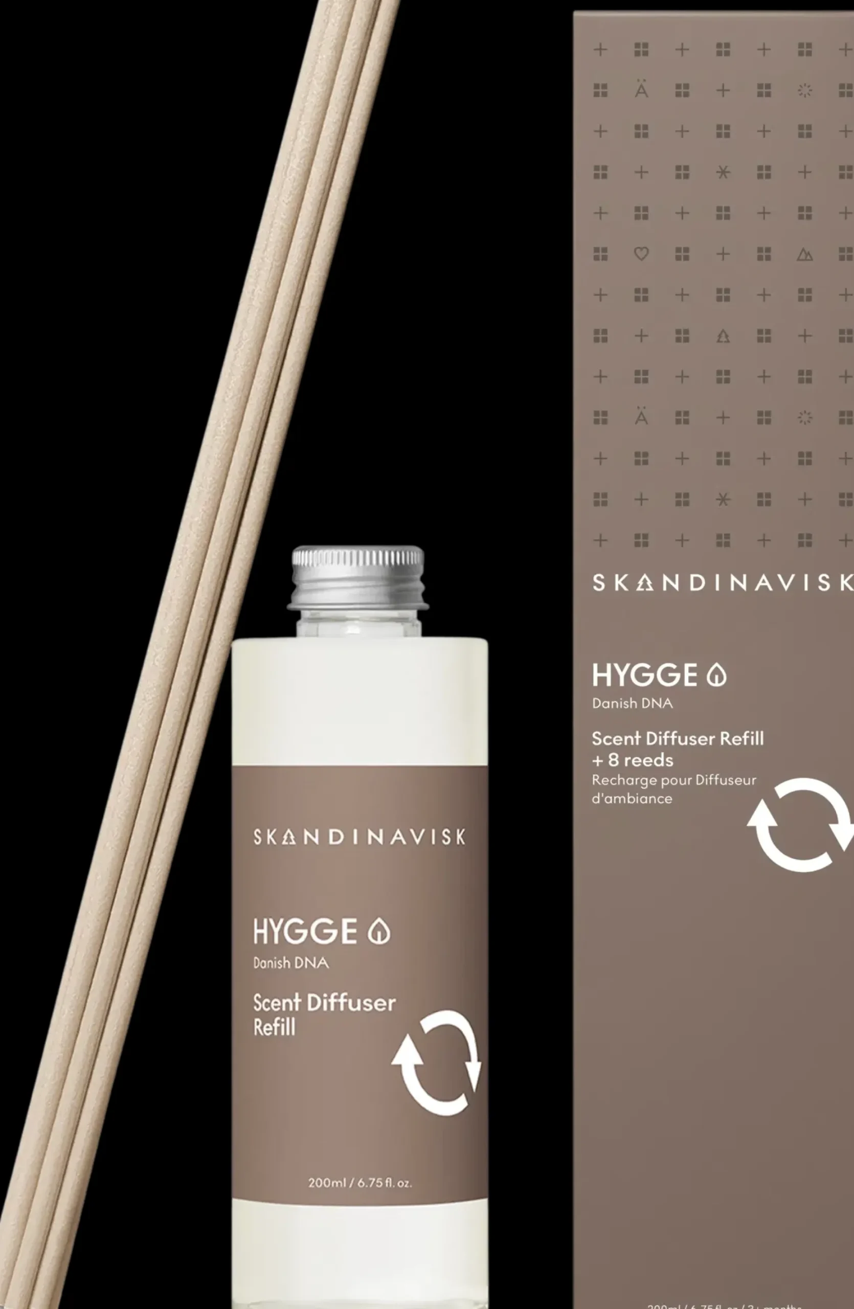 Skandinavisk Hygge huonetuoksu täyttöpullo 200ml +tikut