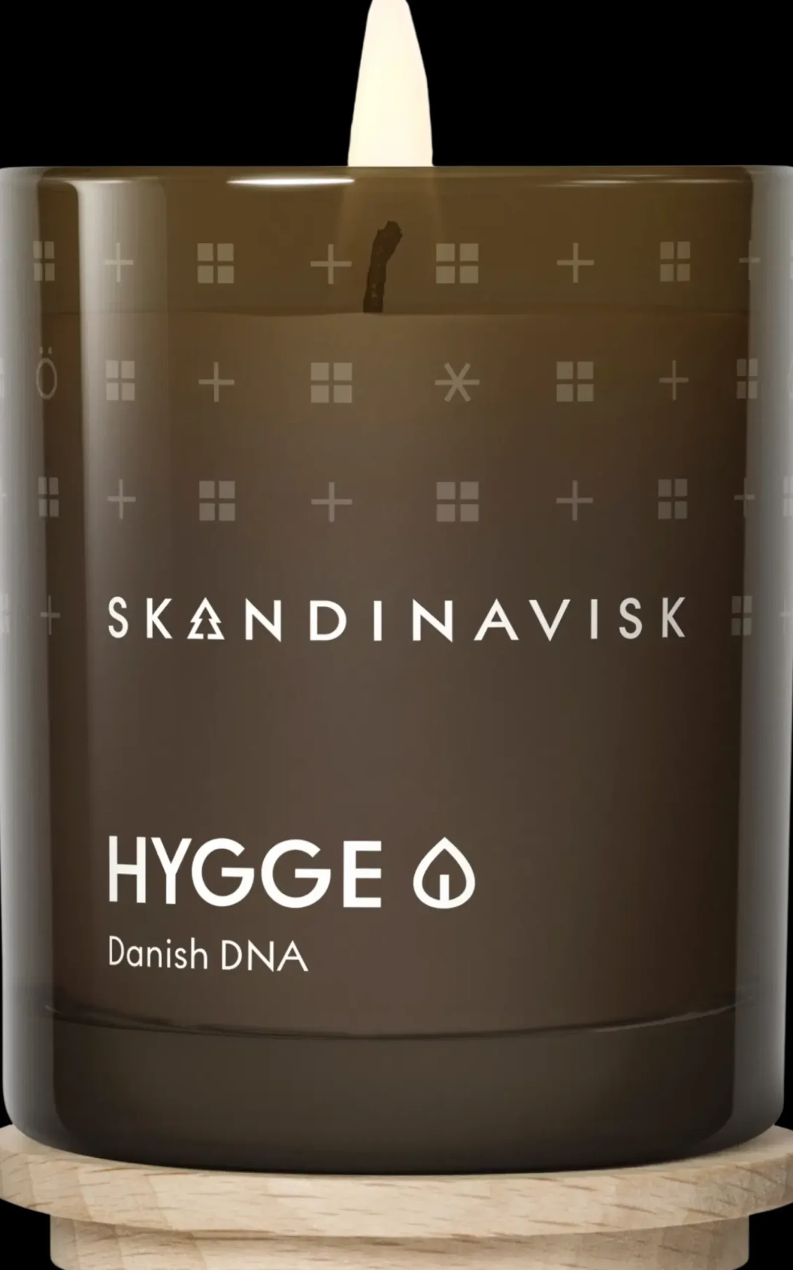 Skandinavisk HYGGE Tuoksukynttilä puukannella 65g, ruskea