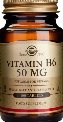 Solgar B6-vitamiini 50 mg ravintolisä 100 tabl.
