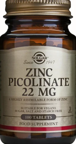 Solgar Sinkkipikolinaatti 22 mg ravintolisä 100 tabl.