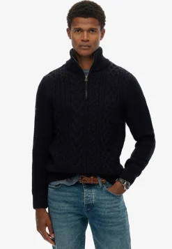 Superdry Jacob cable knit half zip neule