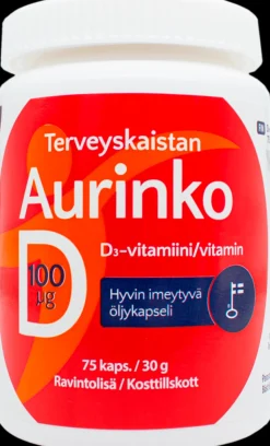 Terveyskaista Aurinko D 100 µg 75 kaps.