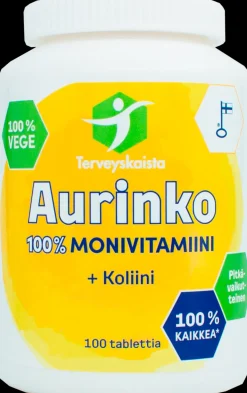 Terveyskaista Aurinko100% Monivitamiini + Koliini 100 tabl.