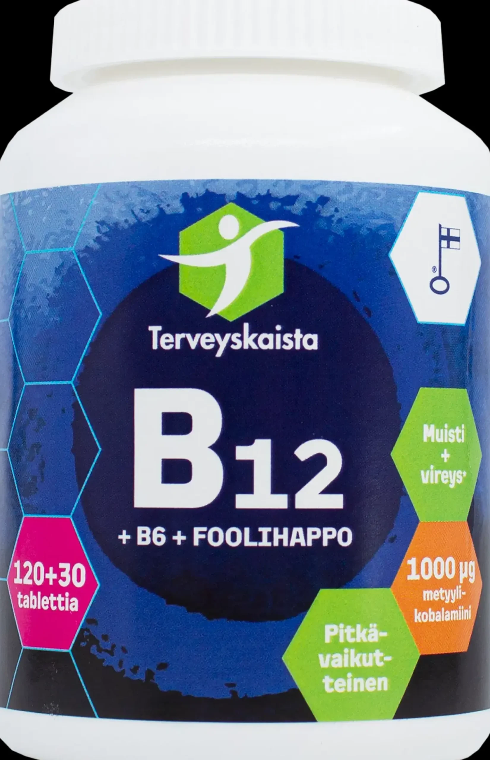 Terveyskaista B12+B6+Foolihappo 150 tabl. PITKÄVAIKUTTEINEN
