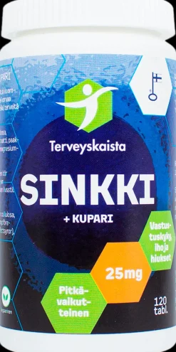 Terveyskaista Sinkki+Kupari 120 tabl. PITKÄVAIKUTTEINEN