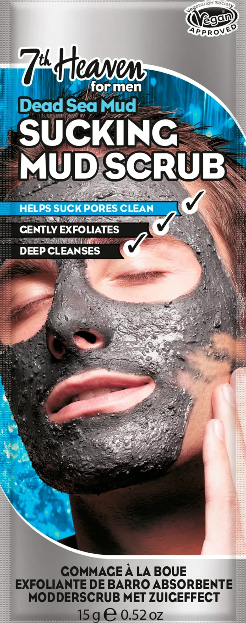 7th Heaven Mens Dead Sea Sucking Mud Scrub 15g