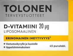 Tolonen Liposomaalinen D3-vitamiini 20µg 24g 45tabl
