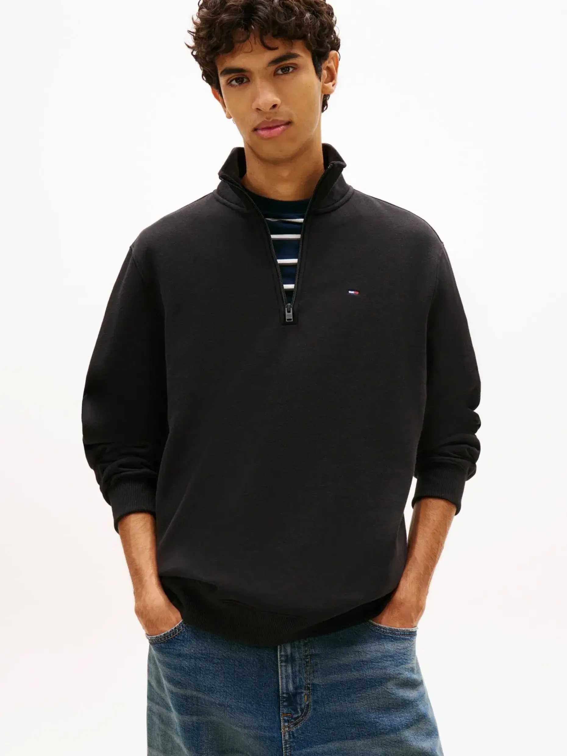 Tommy Jeans Tjm reg fleece 1/4zip mock neck