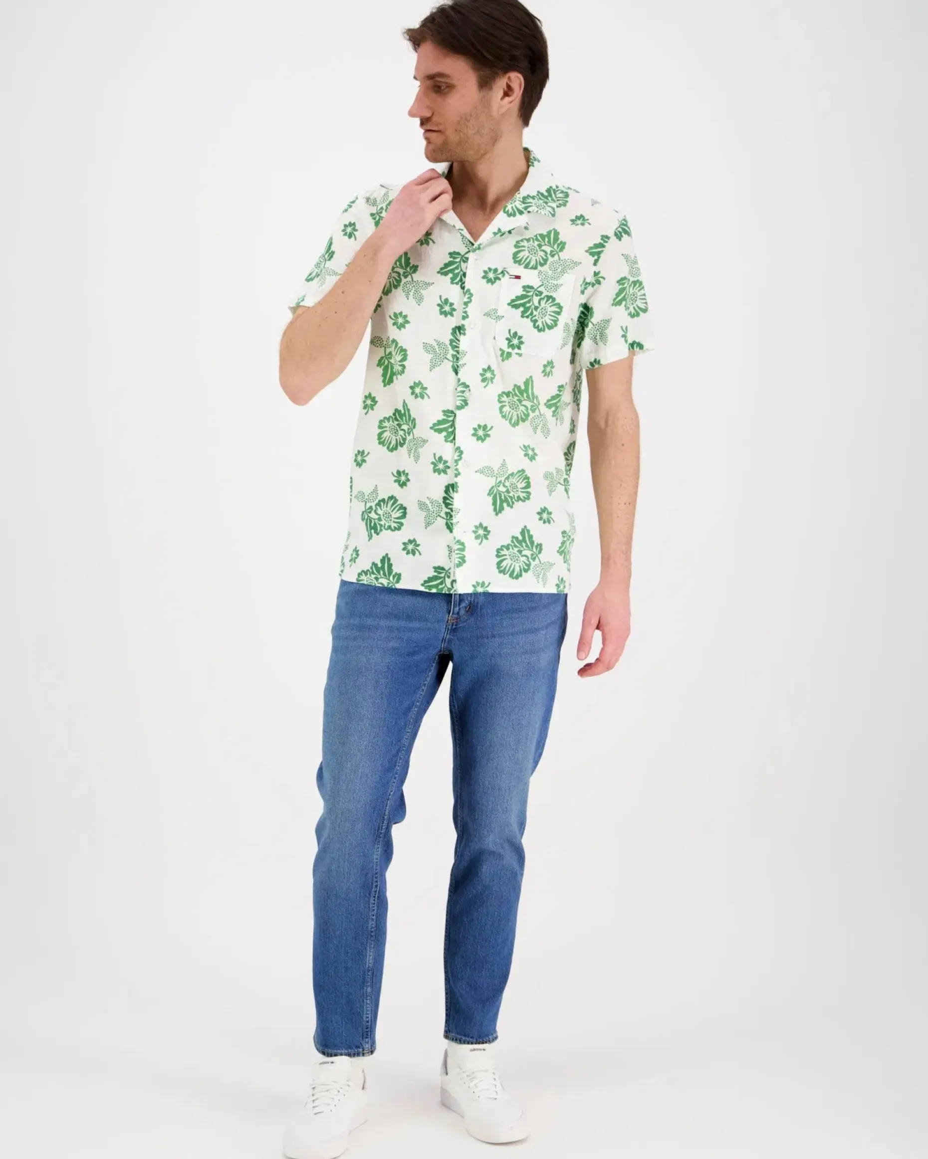 Tommy Jeans TJM reg slub aop ss shirt ext kauluspaita
