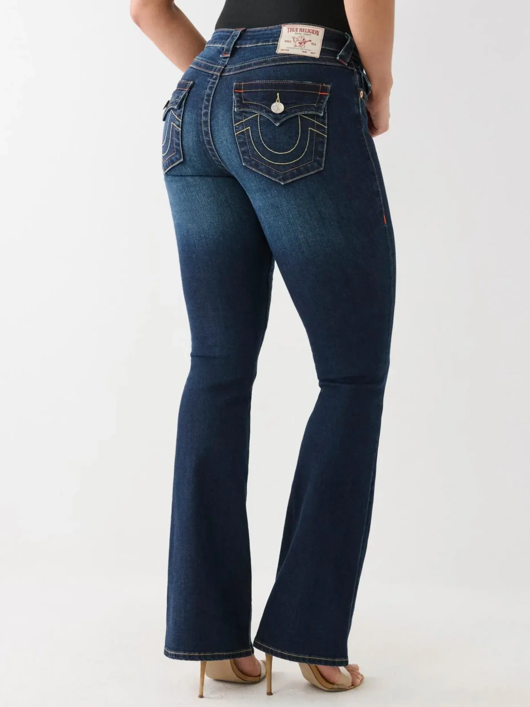 True Religion BECCA MID RISE BOOT CUT FLAP