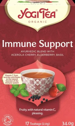 Yogi Tea Luomu Immune Support yrtti-hedelmä-maustetee Ayurvedinen 17x2g