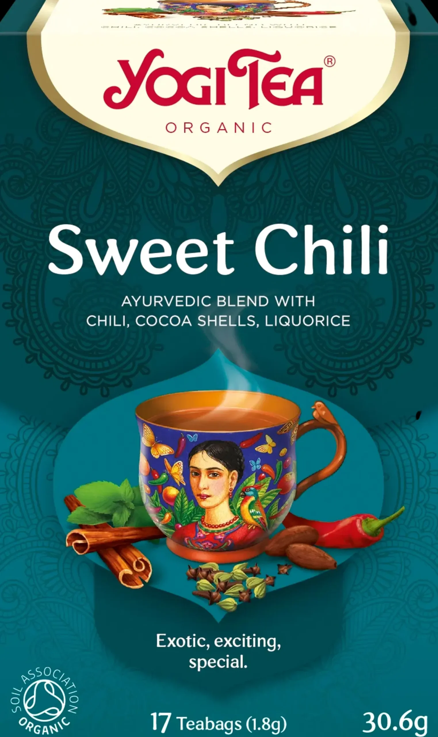 Yogi Tea Luomu Sweet Chili Yrtti- ja maustetee Ayurvedinen 17x1,8g