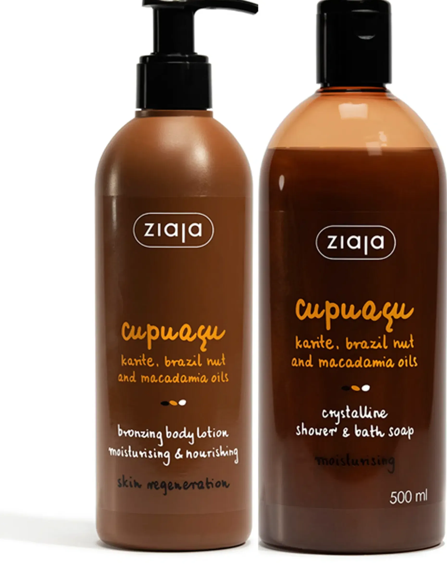 Ziaja cupuacu itseruskettava vartalovoide 300ml + cupuacu suihkugeeli 500ml